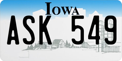 IA license plate ASK549