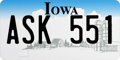 IA license plate ASK551