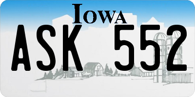 IA license plate ASK552