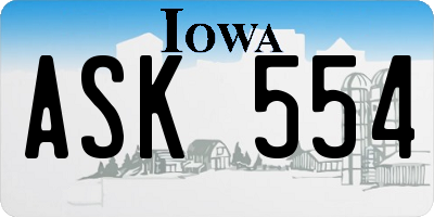 IA license plate ASK554