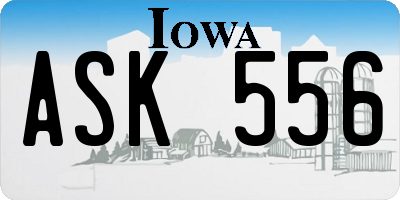 IA license plate ASK556