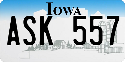 IA license plate ASK557