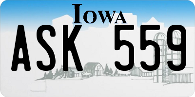 IA license plate ASK559