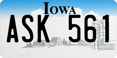 IA license plate ASK561