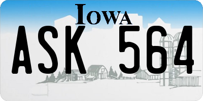 IA license plate ASK564