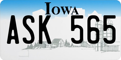 IA license plate ASK565