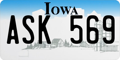 IA license plate ASK569