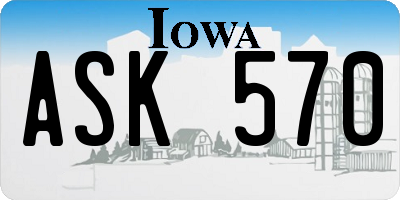 IA license plate ASK570
