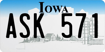 IA license plate ASK571