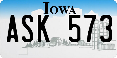 IA license plate ASK573