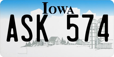 IA license plate ASK574