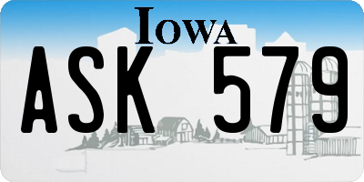 IA license plate ASK579
