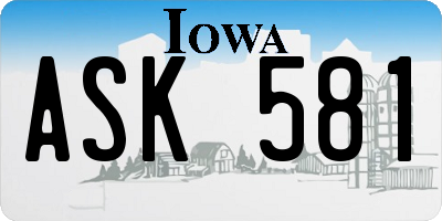 IA license plate ASK581