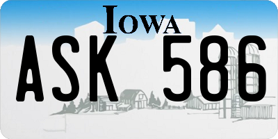 IA license plate ASK586