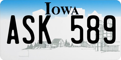 IA license plate ASK589