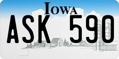 IA license plate ASK590