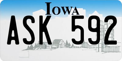 IA license plate ASK592