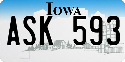 IA license plate ASK593