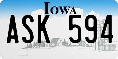 IA license plate ASK594