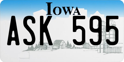 IA license plate ASK595