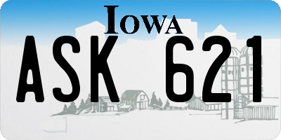 IA license plate ASK621