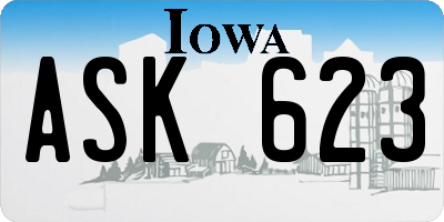 IA license plate ASK623