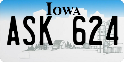 IA license plate ASK624