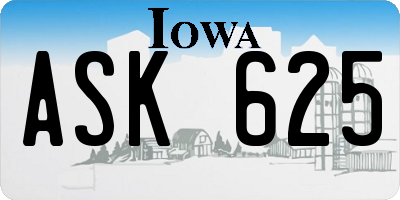 IA license plate ASK625