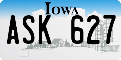 IA license plate ASK627