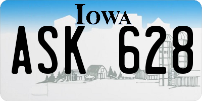 IA license plate ASK628