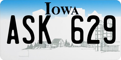 IA license plate ASK629