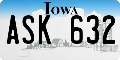 IA license plate ASK632