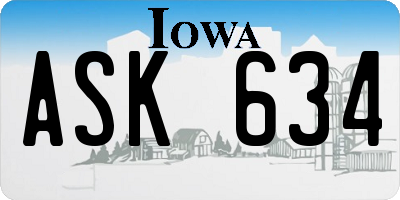IA license plate ASK634