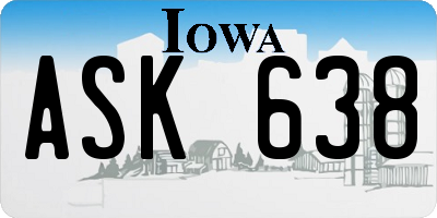 IA license plate ASK638