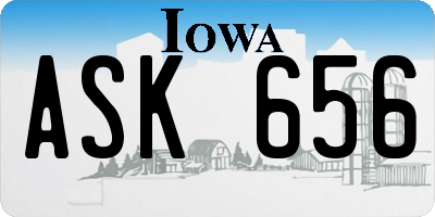IA license plate ASK656