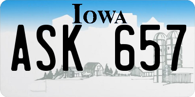 IA license plate ASK657