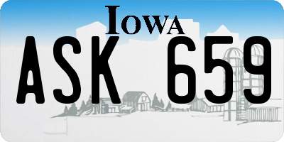 IA license plate ASK659