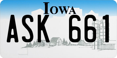 IA license plate ASK661