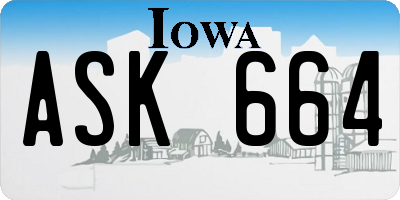 IA license plate ASK664