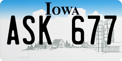 IA license plate ASK677