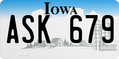 IA license plate ASK679