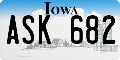 IA license plate ASK682