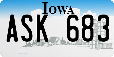 IA license plate ASK683