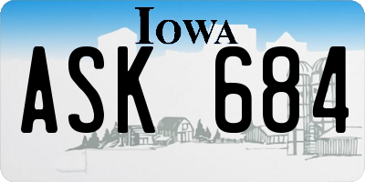 IA license plate ASK684