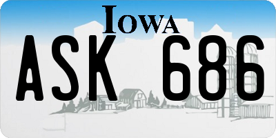 IA license plate ASK686