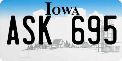 IA license plate ASK695
