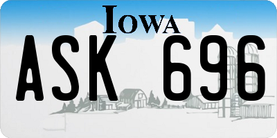 IA license plate ASK696