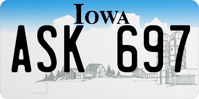 IA license plate ASK697