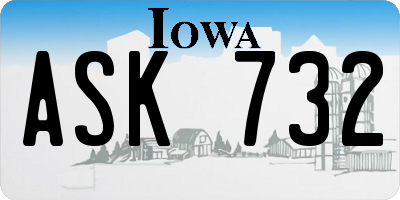 IA license plate ASK732
