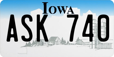 IA license plate ASK740